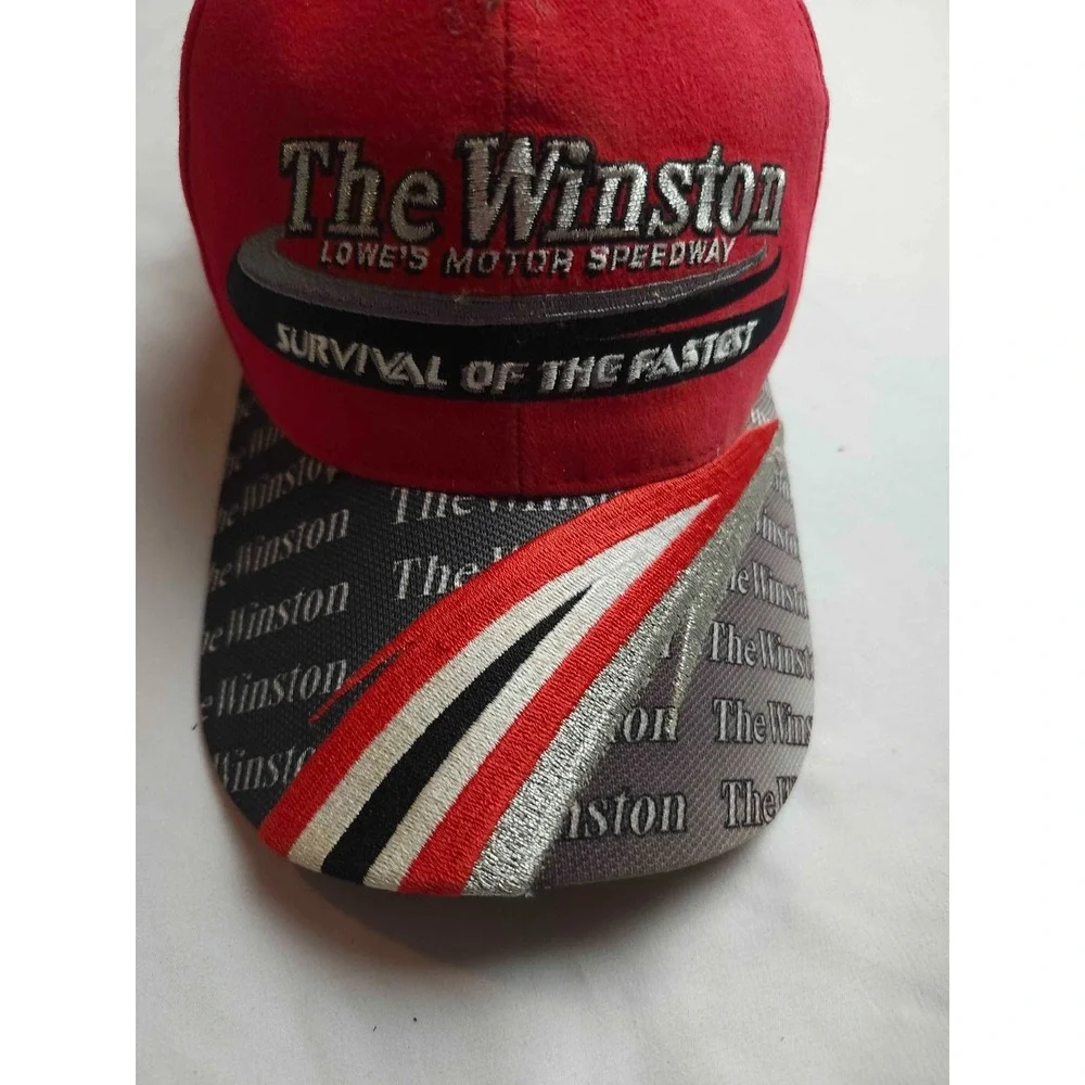 Vtg 2003 Winston Lowes Motor Speedway Baseball Cap OS Red Bulldawg NASCAR Racing